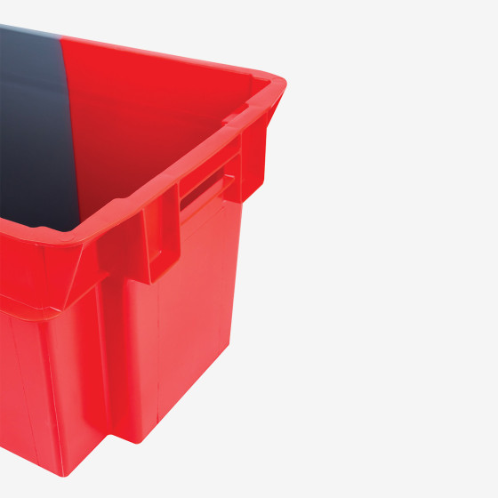 Bac empilable emboîtable 600 x 400 -  gris/rouge