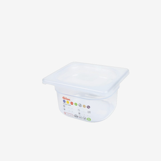 Bac gastronorme GN1/4 HACCP + couvercle - 100 mm - 2,6 L - Lot de 2