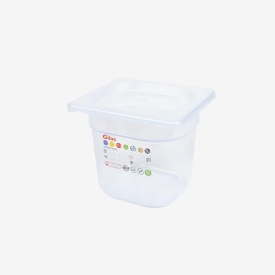 Bac gastronorme GN1/4 HACCP + couvercle - 150 mm - 3,8 L - Lot de 2