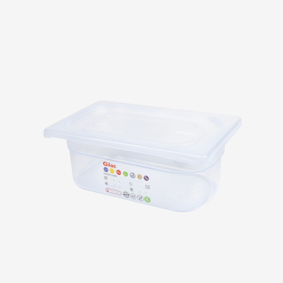 Gastronorm container + lid - GN1/6 HACCP - 100 mm - 1,6 L - Set of 2