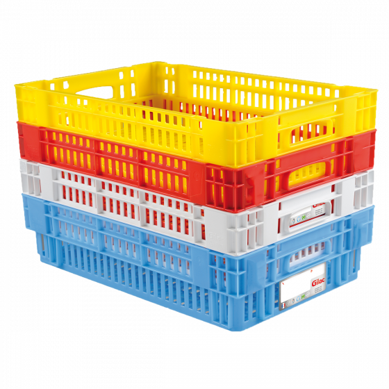 HACCP nesting stacking perforated crate - 600 x 400