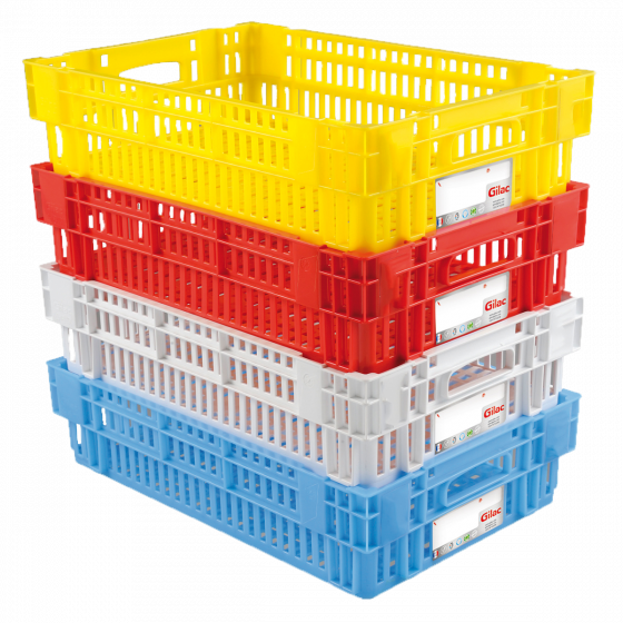 HACCP nesting stacking perforated crate - 600 x 400