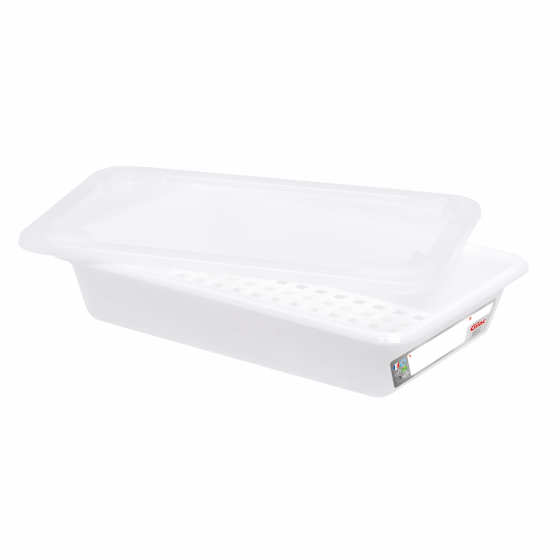 Bac plat HACCP avec grille + couvercle