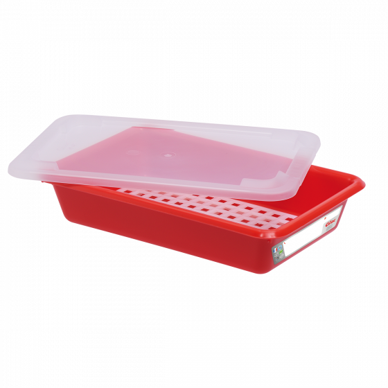 Bac plat HACCP avec grille + couvercle