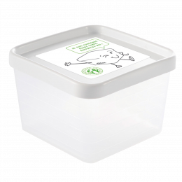 Airtight box 0.6 L + white lid - pack of 12
