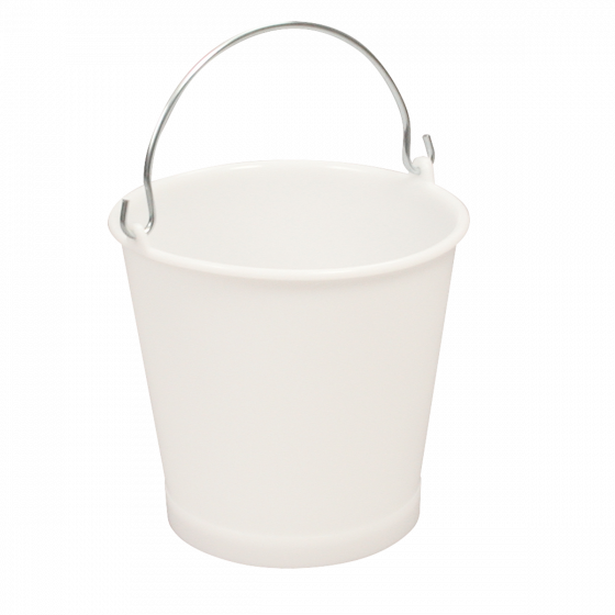 Round bucket with stainless steel handle