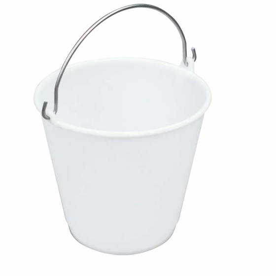 Graduated round bucket with stainless steel handle