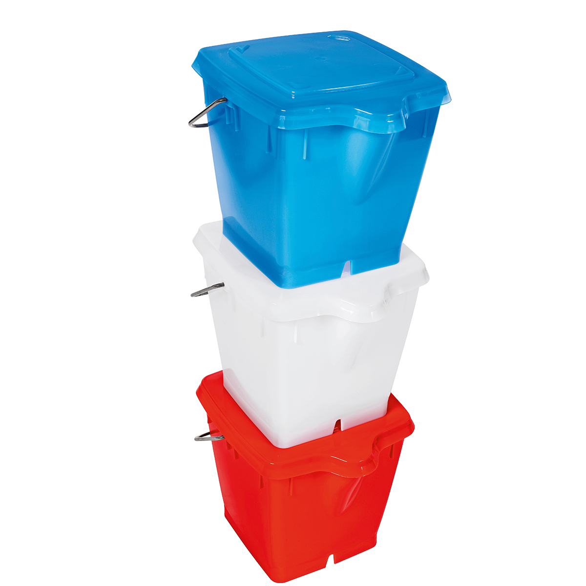 Seau de 10 litres avec couvercle, blanc, empilable, avec