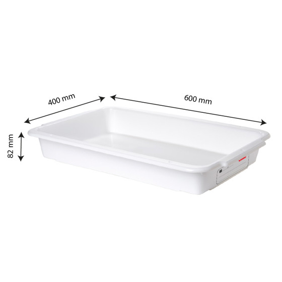 Divider tray with writable traceability area - 600 x 400 mm - white