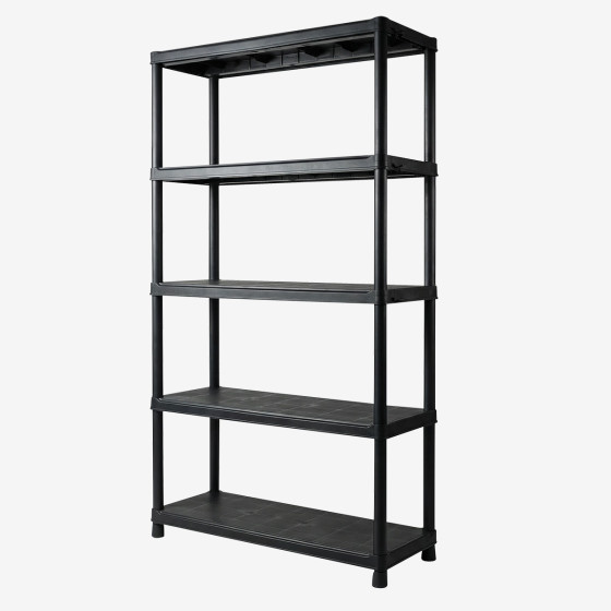 Economical plastic shelf 90 x 40 x 182 cm - black