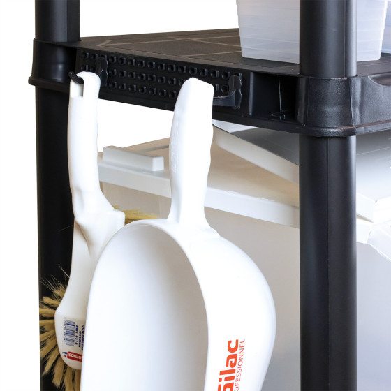 Economical plastic shelf 90 x 40 x 182 cm - black