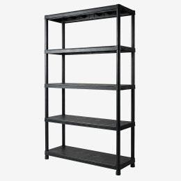 Economical plastic shelf 120 x 40 x 187 cm - black