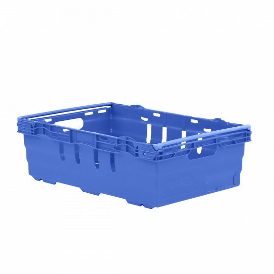 Multi-height nesting stacking perforated crate