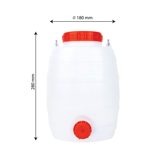 Airtight container - tap or cap - white - 4 sizes
