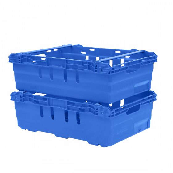 Multi-height nesting stacking perforated crate
