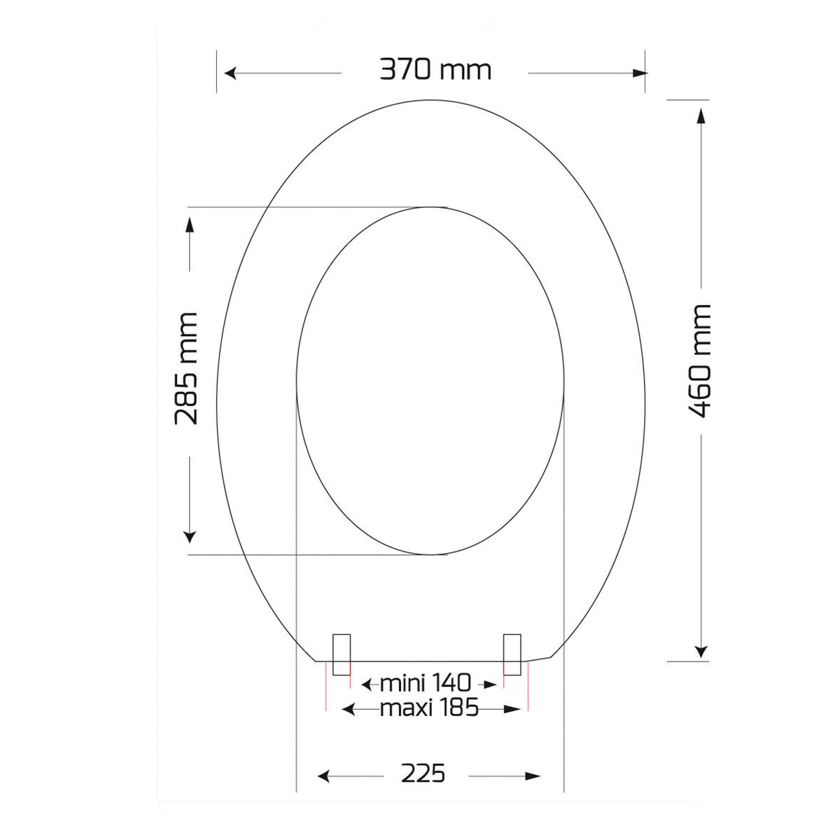 Wttfc Abattant WC carré, rectangulaire Lunette WC Lunette de Toilette,  Abattant Toilette en Uréa-Duroplast, Couvercle de Toilette avec charnières