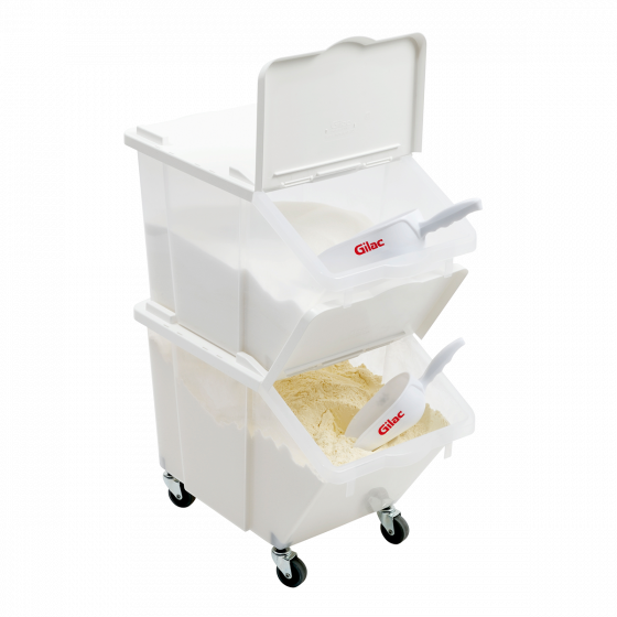 30 L ingredients containers + lids - 4 wheels - pack of 2