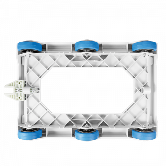 Silent 6-wheel dolly - stainless steel shaft