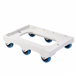 Silent 6-wheel dolly - steel shaft