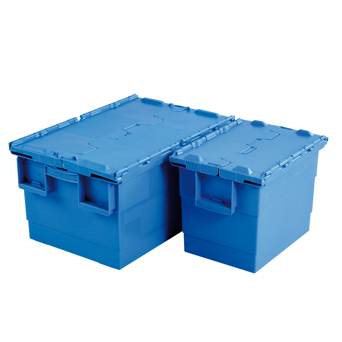 Bac de stockage navette avec couvercle en plastique bleu - 16 litres sur