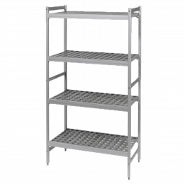 4-level modular shelving system with shelf inserts - small model