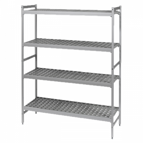 4-level modular shelving system with shelf inserts - medium model