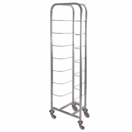 8-rack stainless steel trolley