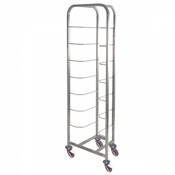 8-rack stainless steel trolley