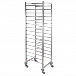 16-rack stainless steel trolley