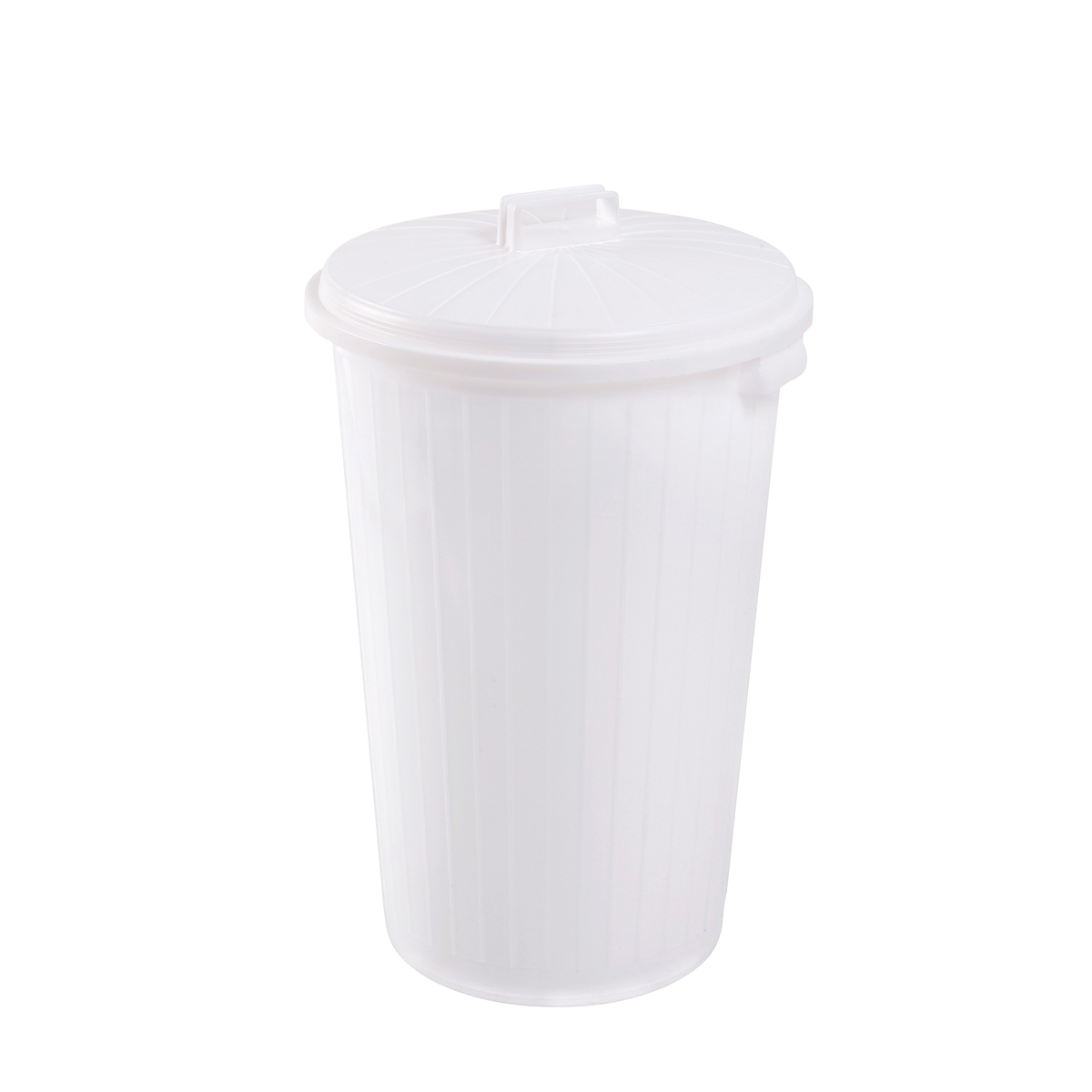 POUBELLE COUVERCLE BASCULANT PLASTIQUE BLANC BASIC 15L