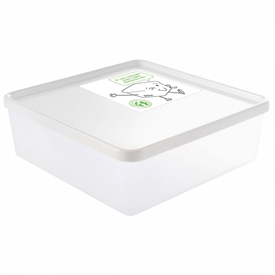 Airtight box 2.5 L + white lid - pack of 6