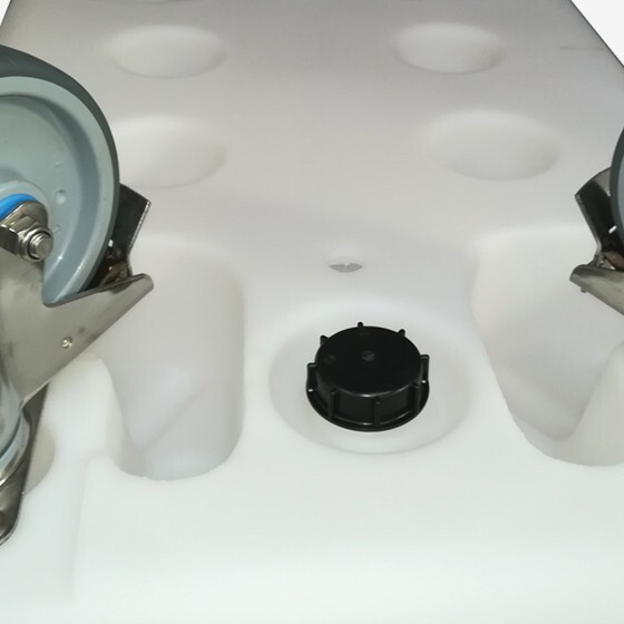 Bac grand volume double-paroi - chape inox