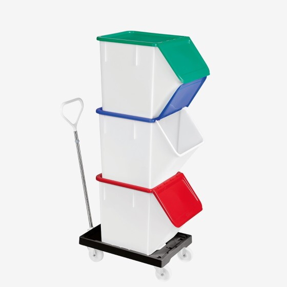Socle rouleur 4 roues pivotantes - chape acier