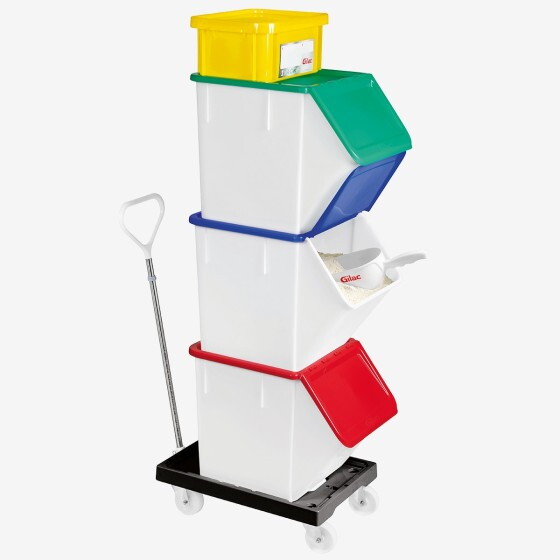 Socle rouleur 4 roues pivotantes - chape acier
