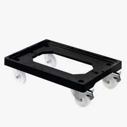 4 pivoting wheel dolly - steel wheel housing + 2 brakes