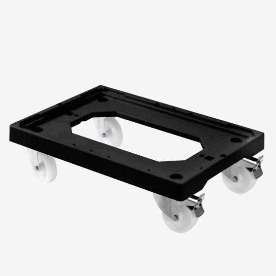 4 pivoting wheel dolly - steel wheel housing + 2 brakes
