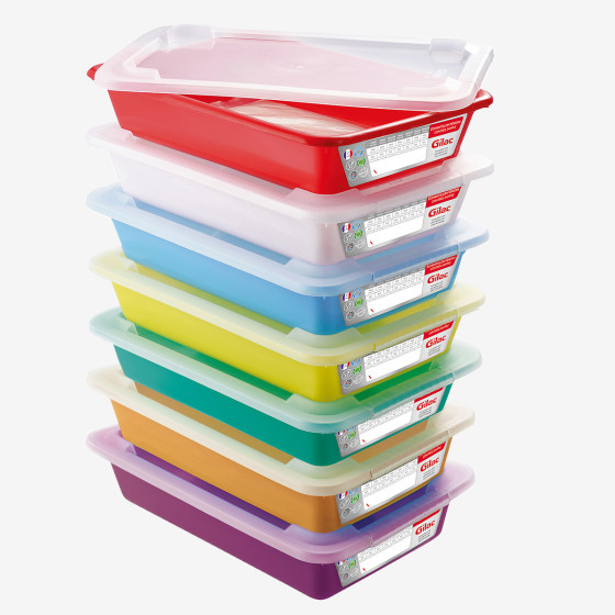 Bacs plat témoin + couvercle - lot de 7