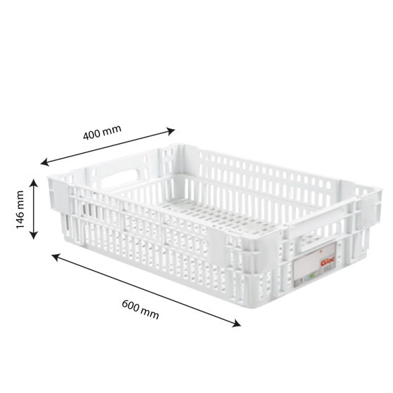 Caisse ajourée empilable emboîtable HACCP 600 x 400