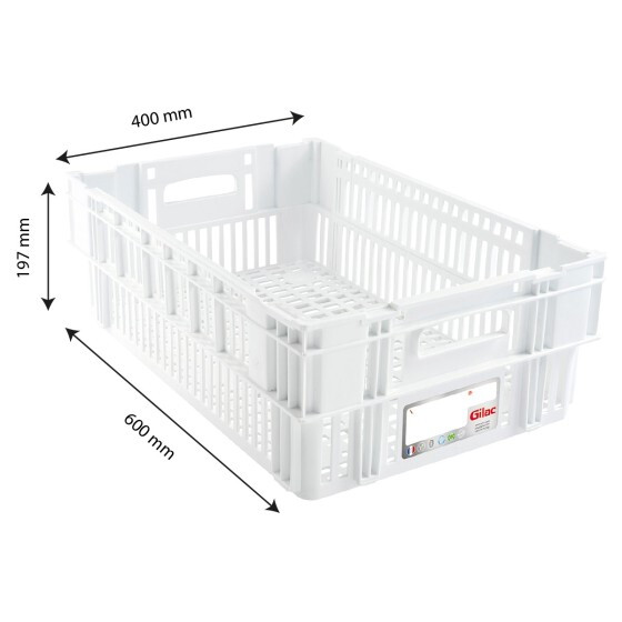 Caisse ajourée empilable emboîtable HACCP 600 x 400