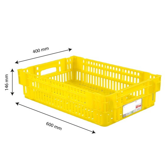 HACCP nesting stacking perforated crate - 600 x 400