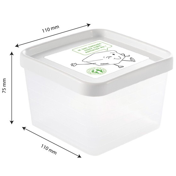Airtight box 0.6 L + white lid - pack of 12