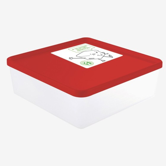 Airtight box 2.5 L + white lid - pack of 6