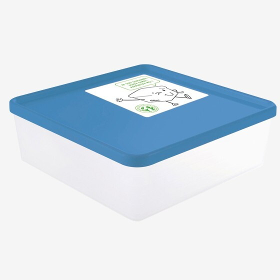 Airtight box 2.5 L + white lid - pack of 6