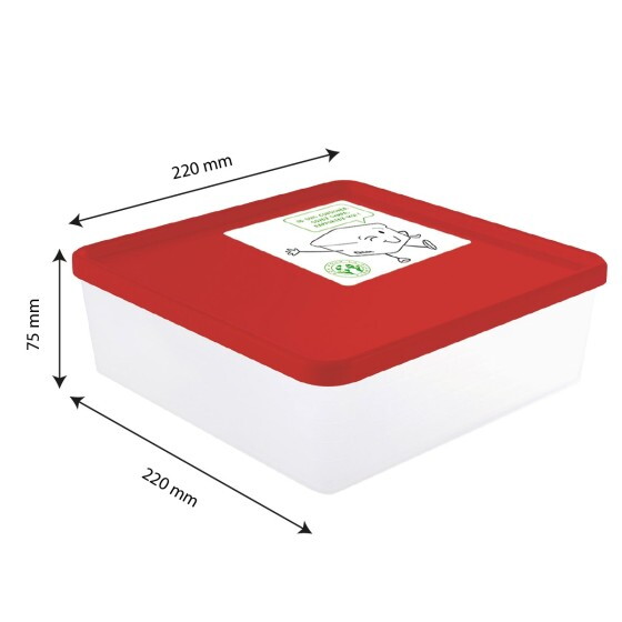Airtight box 2.5 L + white lid - pack of 6