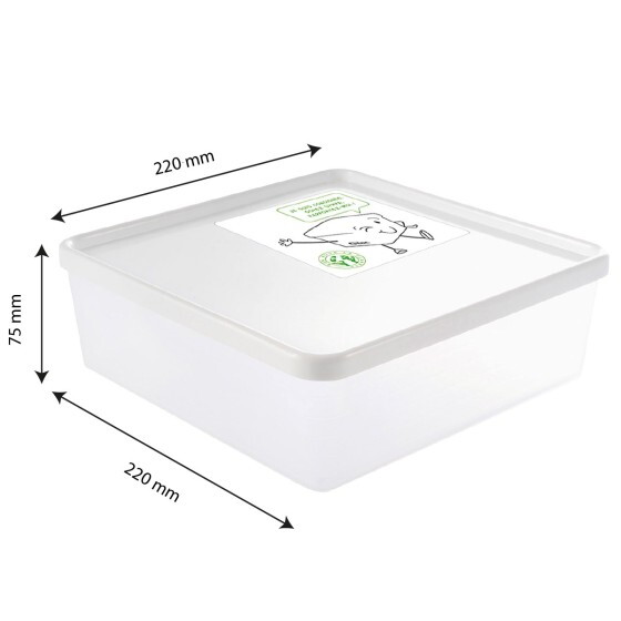 Airtight box 2.5 L + white lid - pack of 6