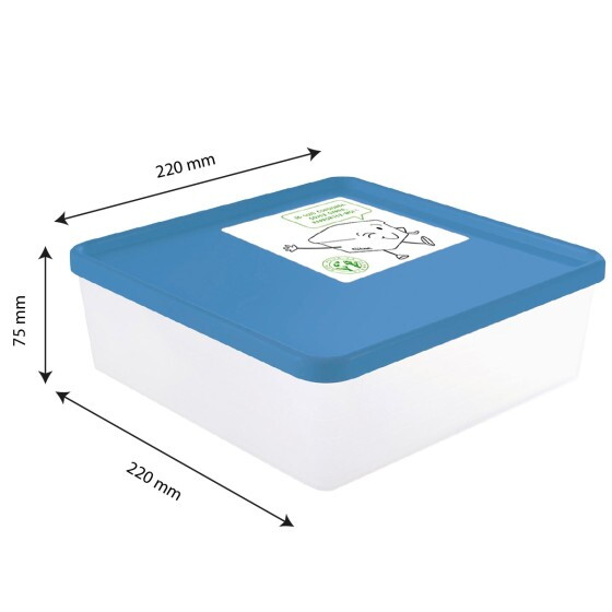 Airtight box 2.5 L + white lid - pack of 6