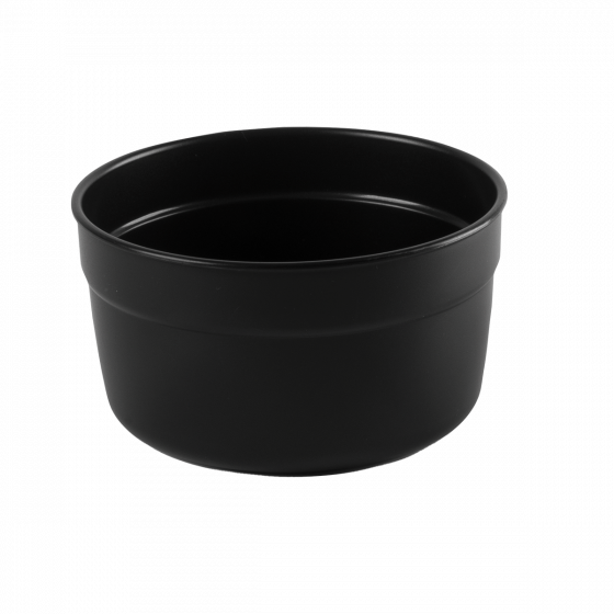 Round black airtight box + clear lid - pack of 10