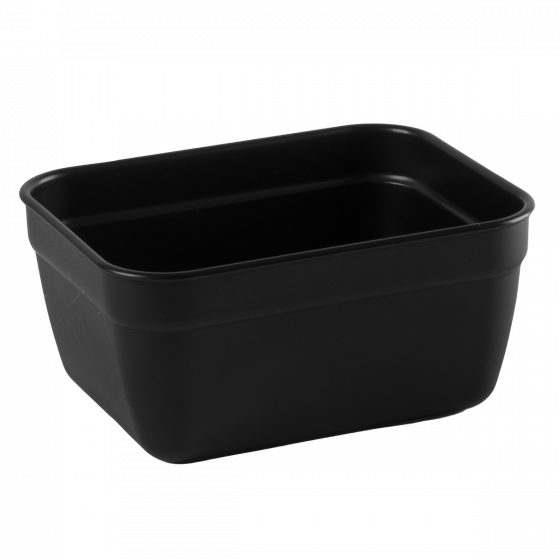 Rectangular black airtight box + clear lid - pack of 10