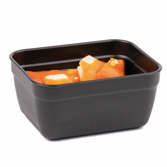 Rectangular black airtight box + clear lid - pack of 10