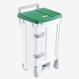Collecteur à pédale 2 roues - porte frontale + couvercle